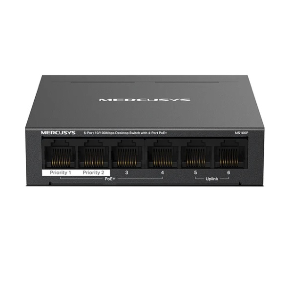 머큐시스 MS106P 6포트 PoE+ 스위칭허브