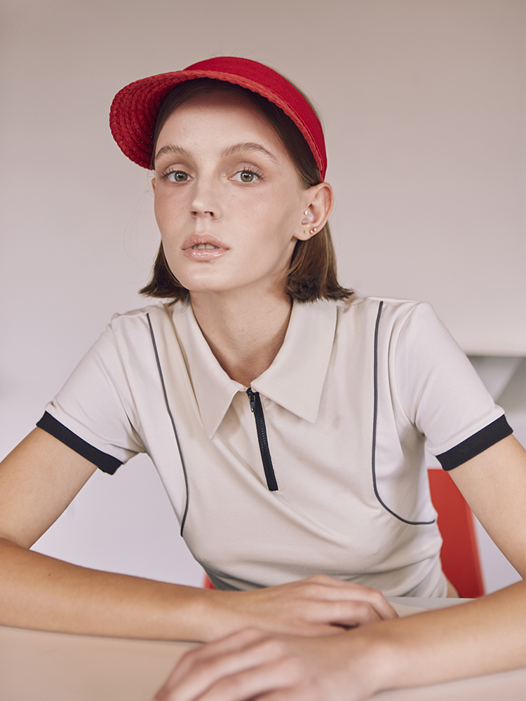 Zipper Collar T-shirt