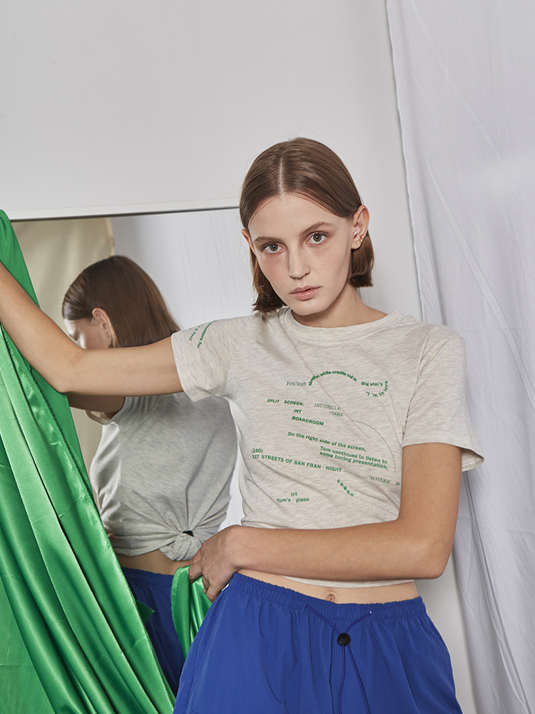 Lettering T-shirt (Melange Gray)