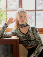 Patchwork halterneck Top (Green)