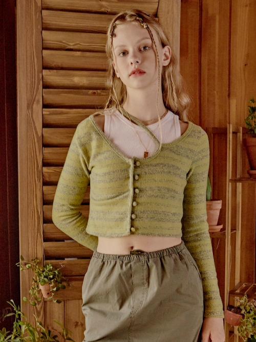 Cross Line Crop Knit (Green)