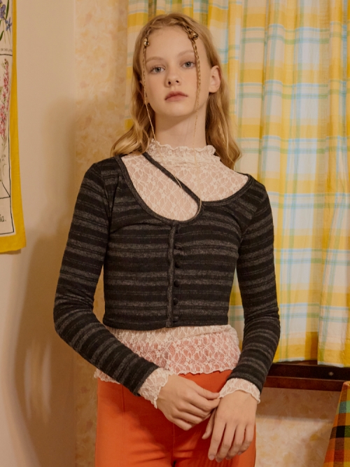 Cross Line Crop Knit (Black)