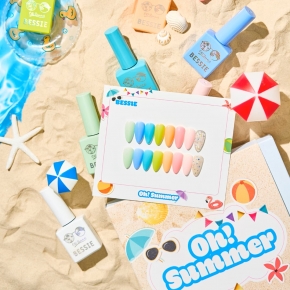 [베씨] 젤네일 여름 트렌드 오!썸머 8종 세트 (시럽젤7종+글리터젤1종+글리터+미러파우더)