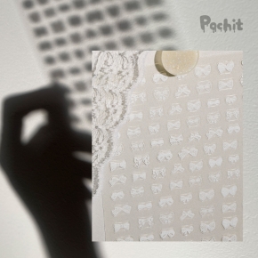 [Thin] 레이스 도트 리본 스티커