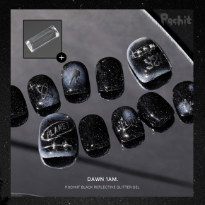 포칫 새벽 한시 블랙 반사 글리터 젤 + 차트알