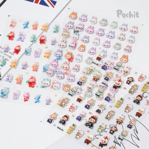 [Thin] 래빗 도깨비 엠보 스티커 3종