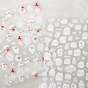 [Thin] 엠보 몽글 스노우 스티커 (2종)