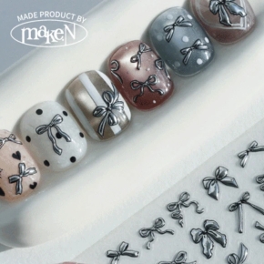 [메이크엔] 크롬 리본 스티커