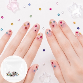 젬스톤 컬러 믹스 오각별 네일파츠 세트 4mm/6mm (약50개입)