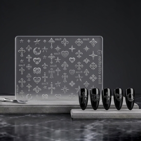 3D 실리콘 엔틱 십자가 크로스 별 달 네일몰드