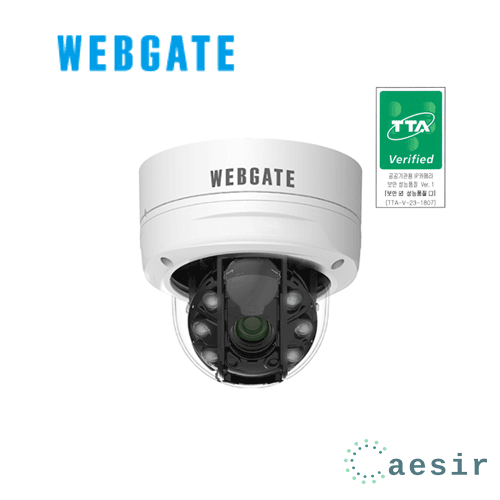 웹게이트 TTA-50VDLAF 500만화소 2.7~12MM 광학 4배줌 IR TTA인증 IP 실내용 적외선 돔 카메라