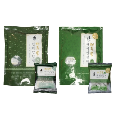 명미당 밥알쑥떡 2종 (제주쑥 현미밥알떡, 제주쑥 현미인절미)