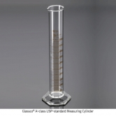 [Glassco] A-class USP-standard Measuring Cylinder, Hexagonal-base, USP표준 A급 메스실린더