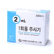 [한국백신] 일회용 주사기, 2mL/100개입, 24G, 3/4inch KOVAX Disposable Syringe