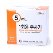 [한국백신] 일회용 주사기, 5mL/100개입, 22G, 5/4inch KOVAX Disposable Syringe