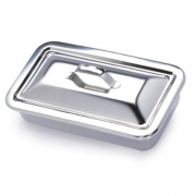 S/T 개부밧드 Instrument Tray With Strap Handle Lid, Stainless Steel