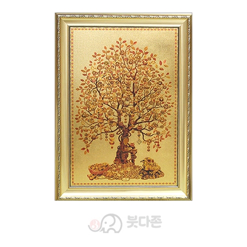황금 돈나무액자(금색바탕)(39x54cm)