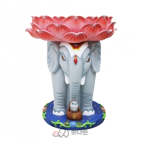 담채 코끼리 관욕대(높이66cm)S