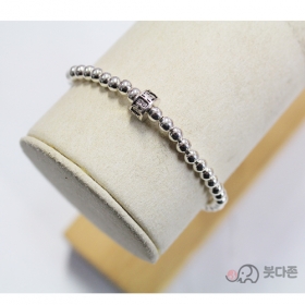 92.5 실버 옴마니반메훔주불 팔찌 4mm