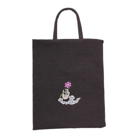 옆지퍼 경전가방(관음손자수) - 진밤색(25 x 32cm)