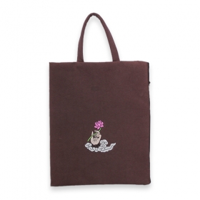 옆지퍼 경전가방(관음손자수) - 밝은밤색(25 x 32cm)