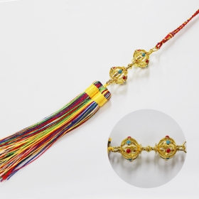 보시용 금색 금강저 차걸이(오색수술)