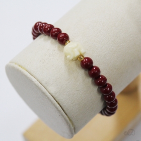 (보시용)코끼리주불 경면주사 합장주 6mm