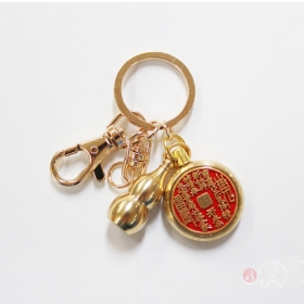 황동 조롱박 경면주사 열쇠고리