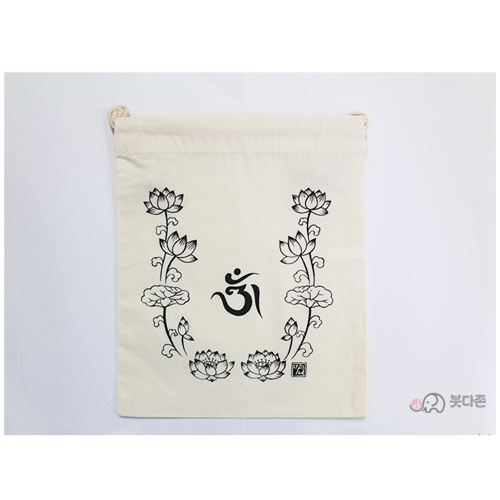 연꽃문양 옴자 염주주머니(M)
