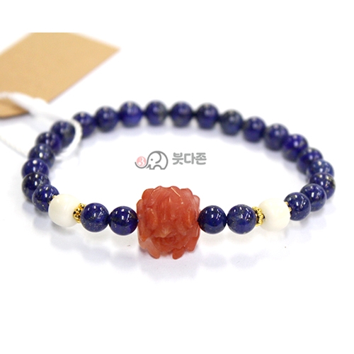 장미주불 천연 청금석 합장주6mm