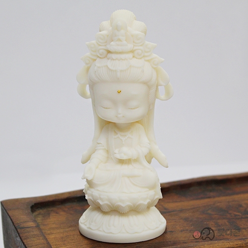 상아야자 관세음보살 불상 (4x10.5cm)
