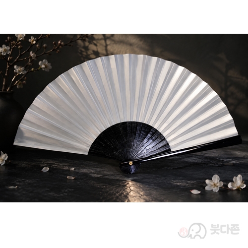 고급천 백부채(검정테) 39cm