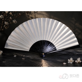 고급천 백부채(검정테) 39cm