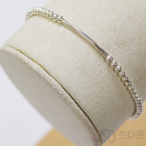 92.5 순은 티벳천주 주불 팔찌 2mm - 2 (여성용/적색)