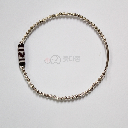92.5 순은 티벳천주 주불 팔찌 2mm - 2 (여성용/적색)