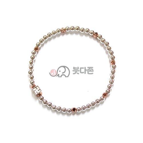 92.5 실버 로즈골드 팔찌 4mm  - 만자 주불