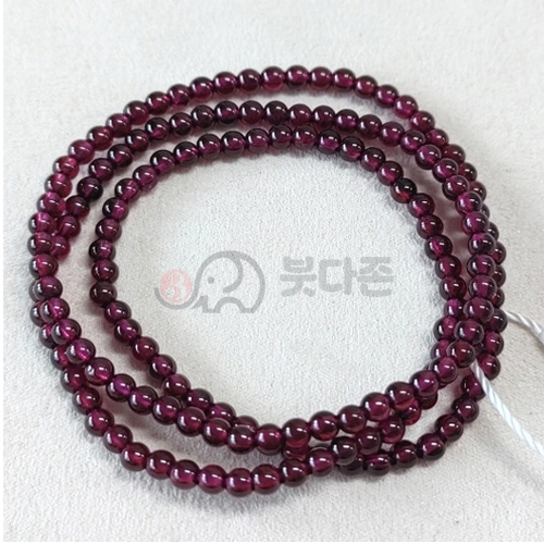 천연 가넷 세줄 팔찌 3.7mm