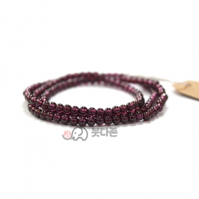 천연 가넷 세줄 팔찌 3.7mm