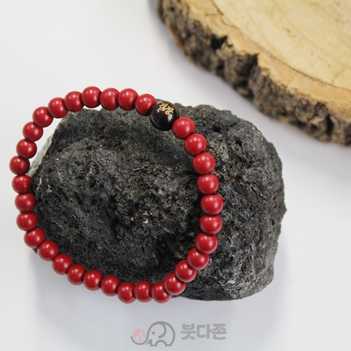 천연옻칠팔찌(건강) 6mm - 레드