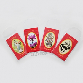적색 비닐부적집(대)(50장) (관음보살/연꽃/동진보살/달마 택1)