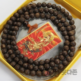 옴조각 침향108염주세트 8mm - (108염주+염주주머니+관음카드)