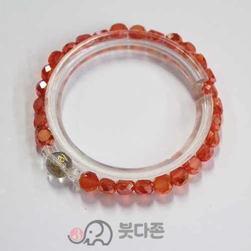 옴마니주불 각친 크리스탈 팔찌 4mm(레드)