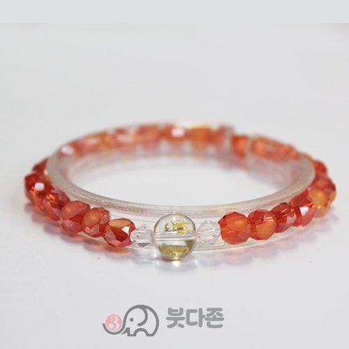 옴마니주불 각친 크리스탈 팔찌 4mm(레드)