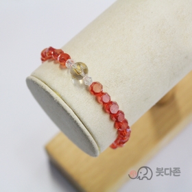 옴마니주불 각친 크리스탈 팔찌 4mm(레드)
