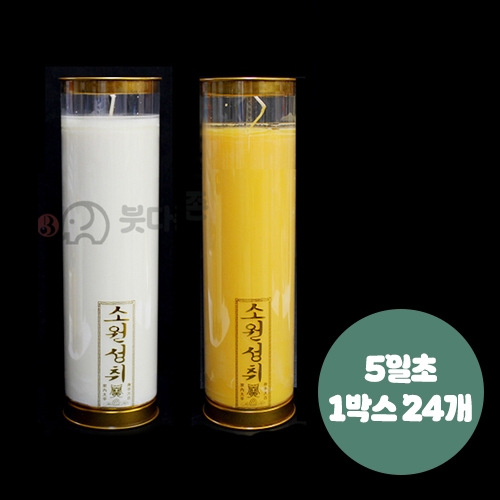 식물성 팜유양초 (5일초-24개)(색상2가지) C