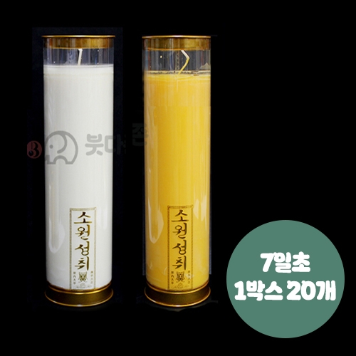 식물성 팜유양초 (7일초-20개)(색상2가지) C