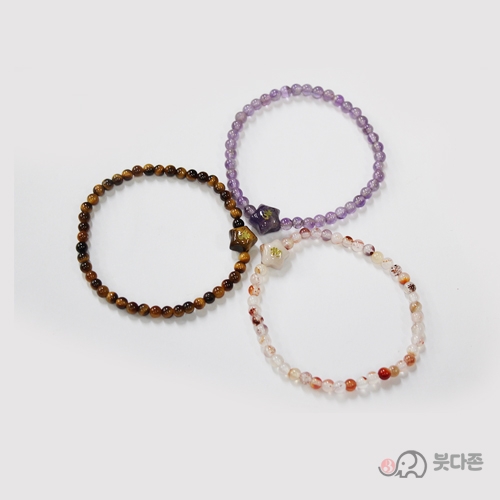 스타주불 천연석 합장주(B)4mm(종류3가지)  (호안석 자수정 개화마노)