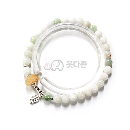 비취 호박 은팔찌 6mm