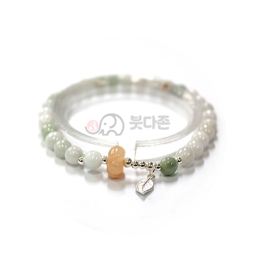 비취 호박 은팔찌 6mm