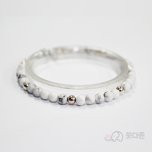 실버장식 백송석 팔찌 4mm